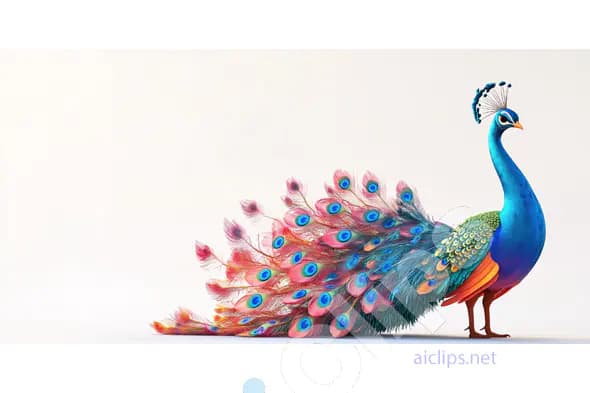 Elegant Cartoon Peacock Render