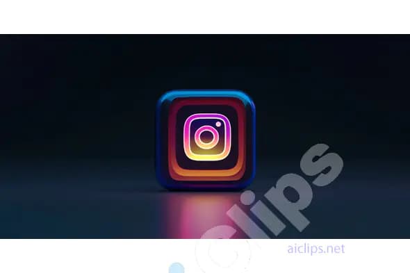 Instagram Icon in Neon Style