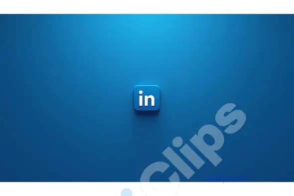 LinkedIn Logo on Minimalistic Blue Background