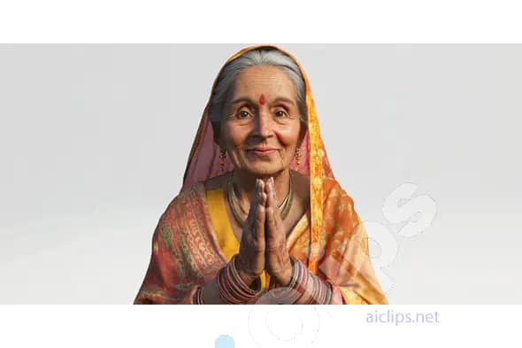 Traditional Elderly Woman Render