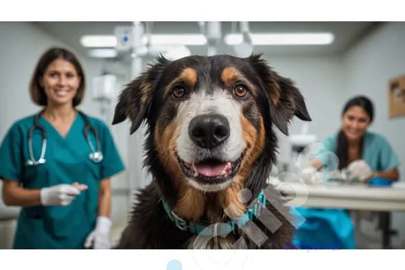 Happy Dog at the Vet