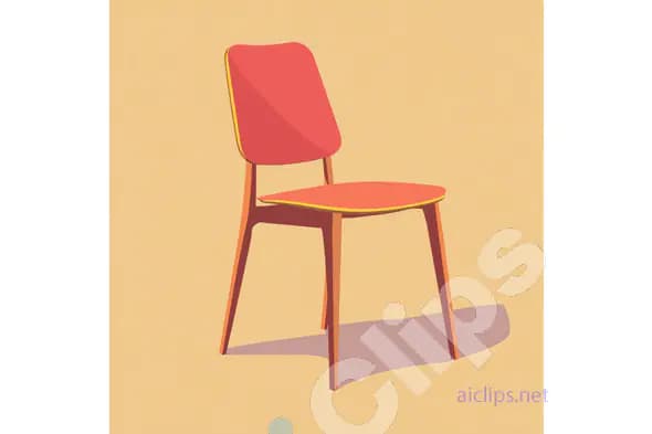 Minimalist Red Chair Illustration