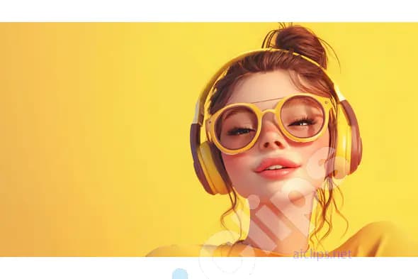 Girl with Yellow Headphones