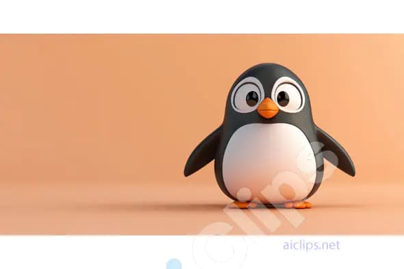 Adorable Cartoon Penguin Render