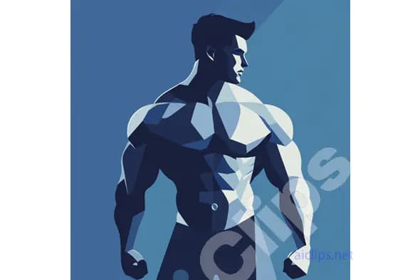 Geometric Bodybuilder Illustration