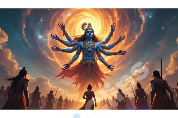 Lord Vishnu in Cosmic Form – Vishwaroopa Darshan