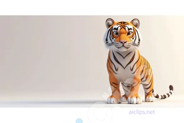 Adorable Cartoon Tiger Render
