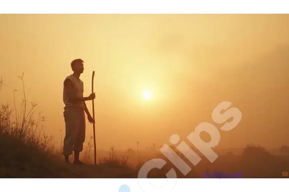 Rural Farmer at Sunrise