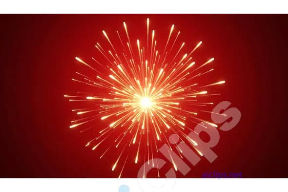 Radiant Firework Burst on a Red Background