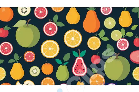 Colorful Fruit Pattern Illustration