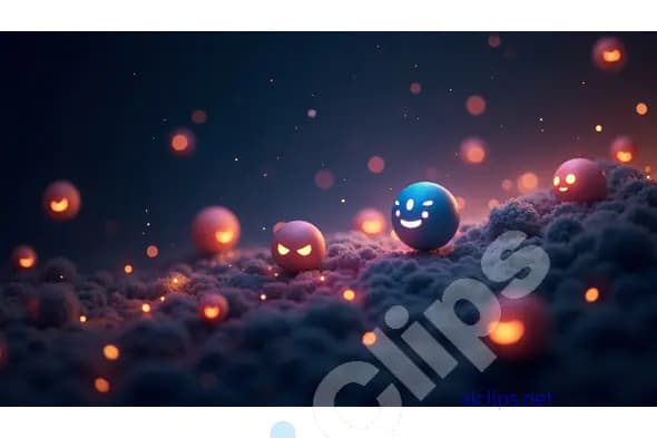 Floating Glowing Emojis in Dark Fantasy Setting