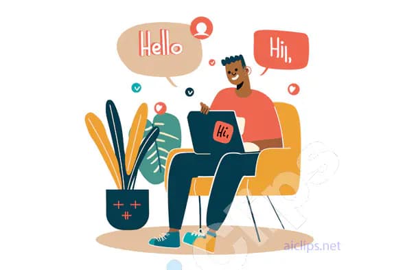 Man Chatting Online