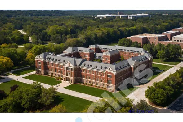Historic Campus Building Aerial View