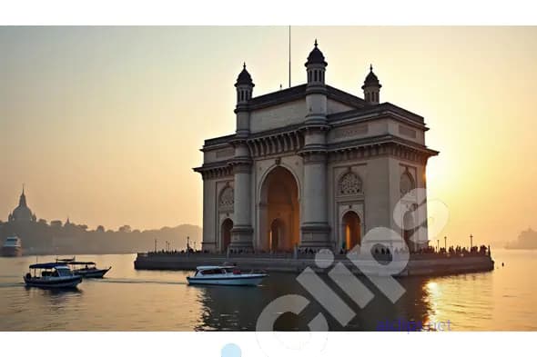 Gateway of India at Sunset with Boats on the Arabian Sea