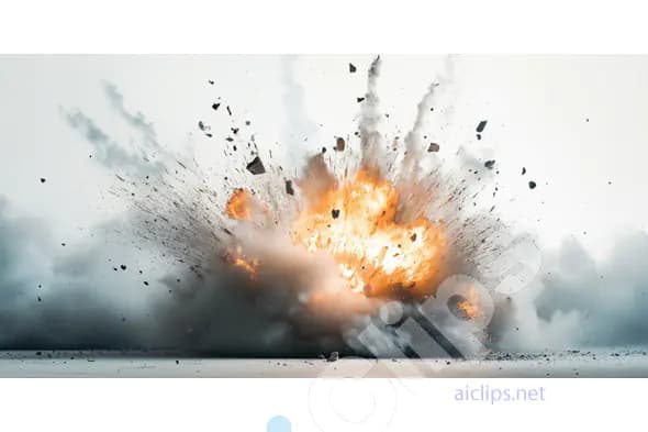 Massive Explosion with Debris