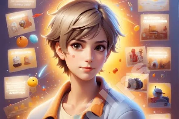 Creative Girl with Short Hair
