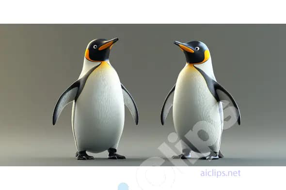 3D Cartoon Penguins