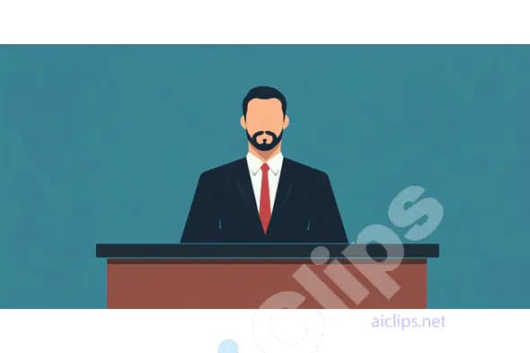 Businessman at Podium Illustration