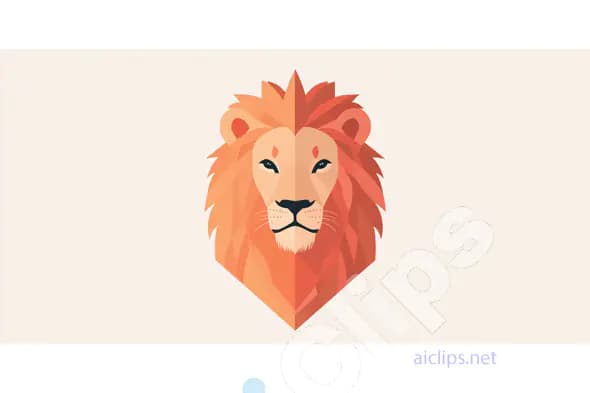Geometric Lion Head Illustration