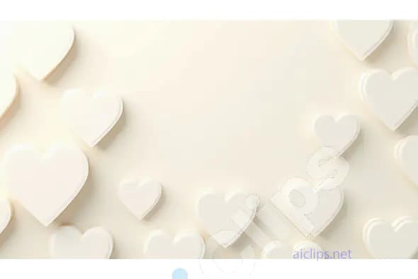 Minimalist White Hearts on Soft Cream Background