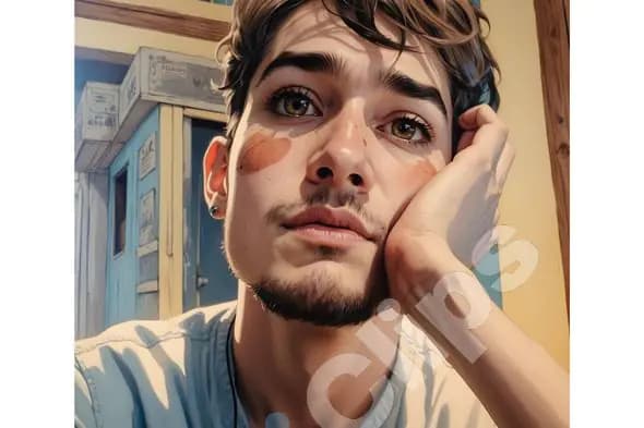 Pensive Young Man