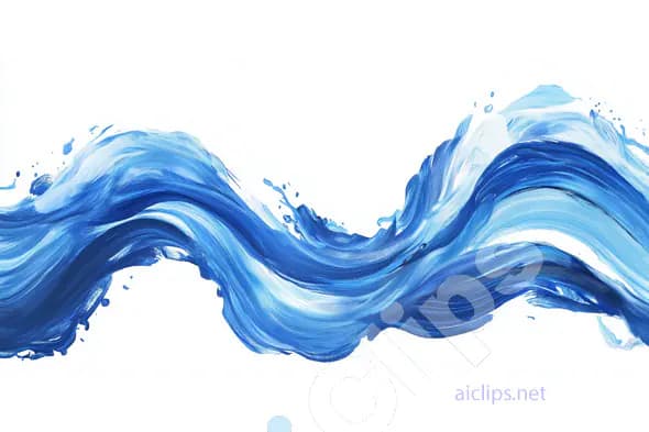 Dynamic Blue Brushstroke Wave