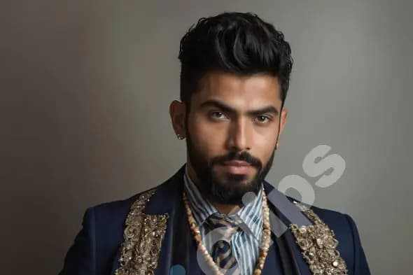 Stylish Man in Embroidered Suit