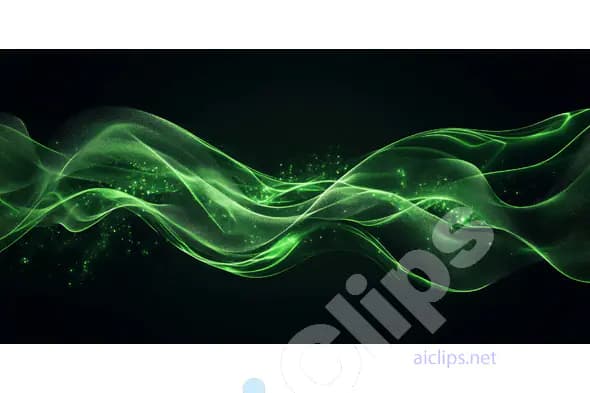 Green Neon Wave with Particle Effect