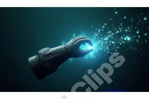 Futuristic Robotic Hand with Glowing Energy
