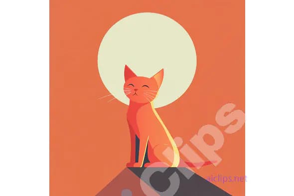 Happy Cat with Sun