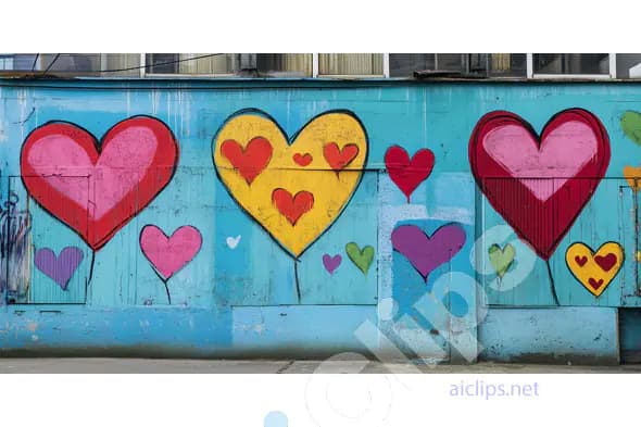 Colorful Heart Street Art