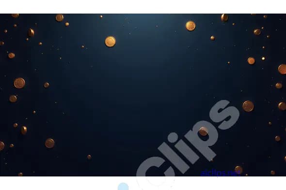 Floating Golden Coins on Dark Background