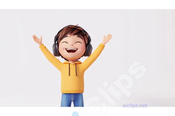 Cheerful Child in Yellow Hoodie