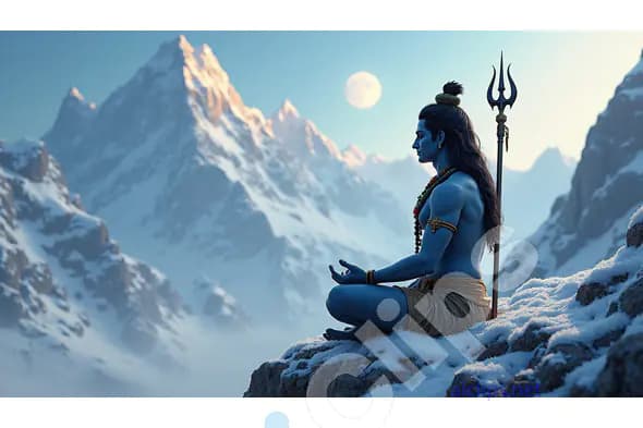 Lord Shiva Meditating in the Himalayas
