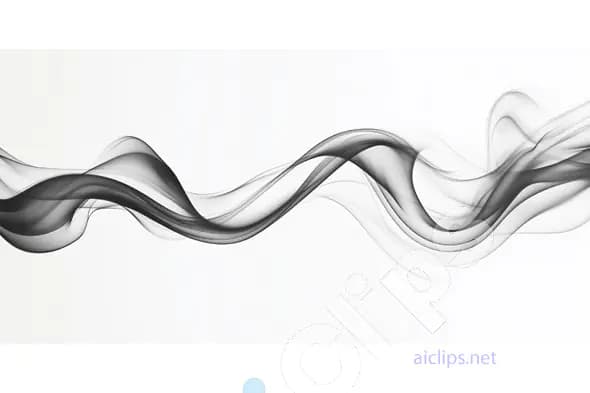 Flowing Black Smoke Ribbon