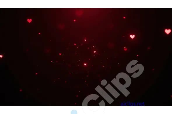Glowing Red Hearts on Dark Background