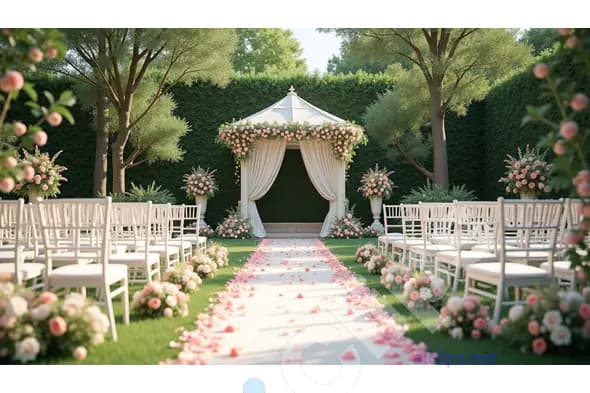 Elegant Outdoor Garden Wedding Setup
