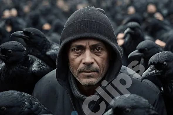 Man Among Crows