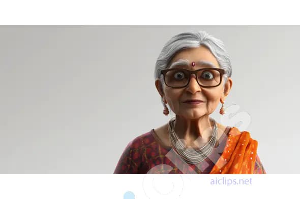 Wise Elderly Woman Render