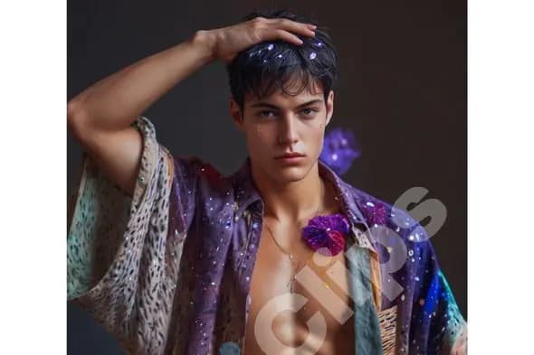 Fashionable Man in Artistic Shirt