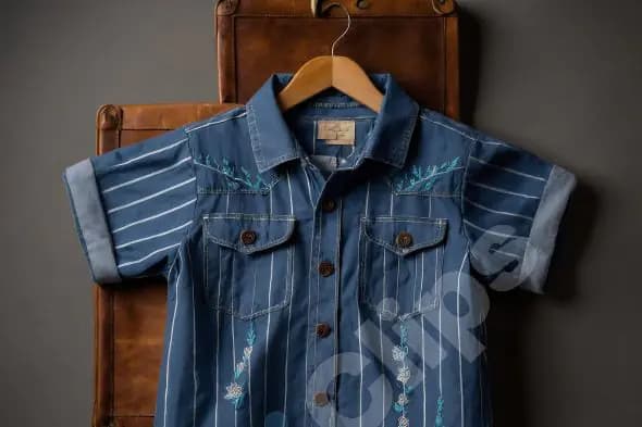 Embroidered Denim Shirt