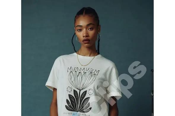 Stylish Woman in Graphic Tee