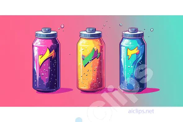 Colorful Beverage Cans Illustration