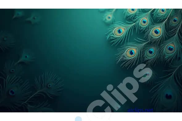 Elegant Peacock Feather Design with Teal Gradient Background