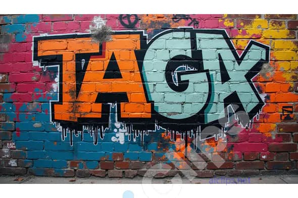 Colorful Street Graffiti with Bold TAGX Lettering