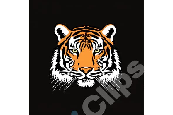 Fierce Tiger Head Illustration