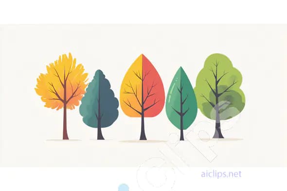 Colorful Seasonal Trees Illustration