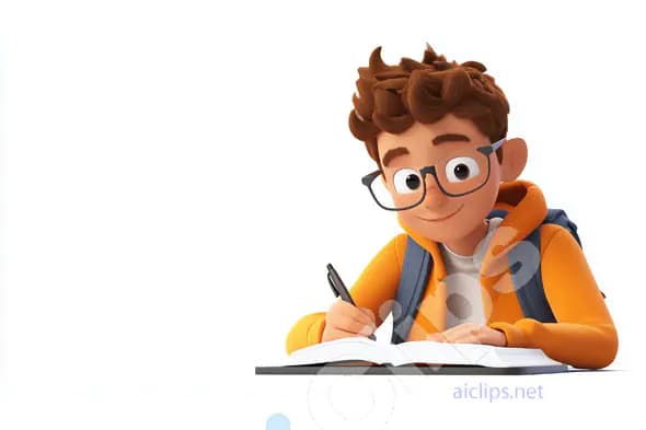Student Studying with Notebook