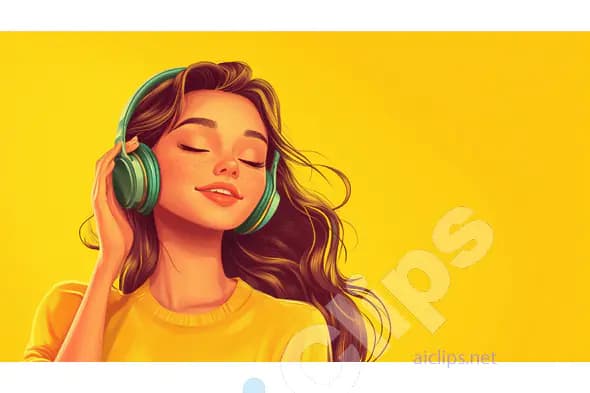 Happy Girl with Headphones