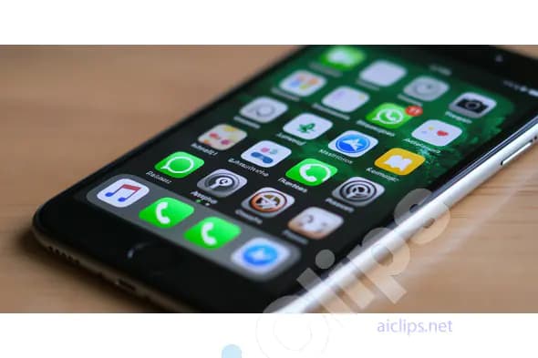 Smartphone Home Screen with Apps